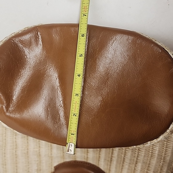 Hobo Tan & Brown Sheila Crossbody Bucket Bag Natural Woven Raffia & Leatjer - Picture 10 of 10